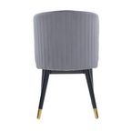 Modern Velvet Dining Chair with Tufted Back – Wooden Frame & Gold-Tipped Rubberwood Legs