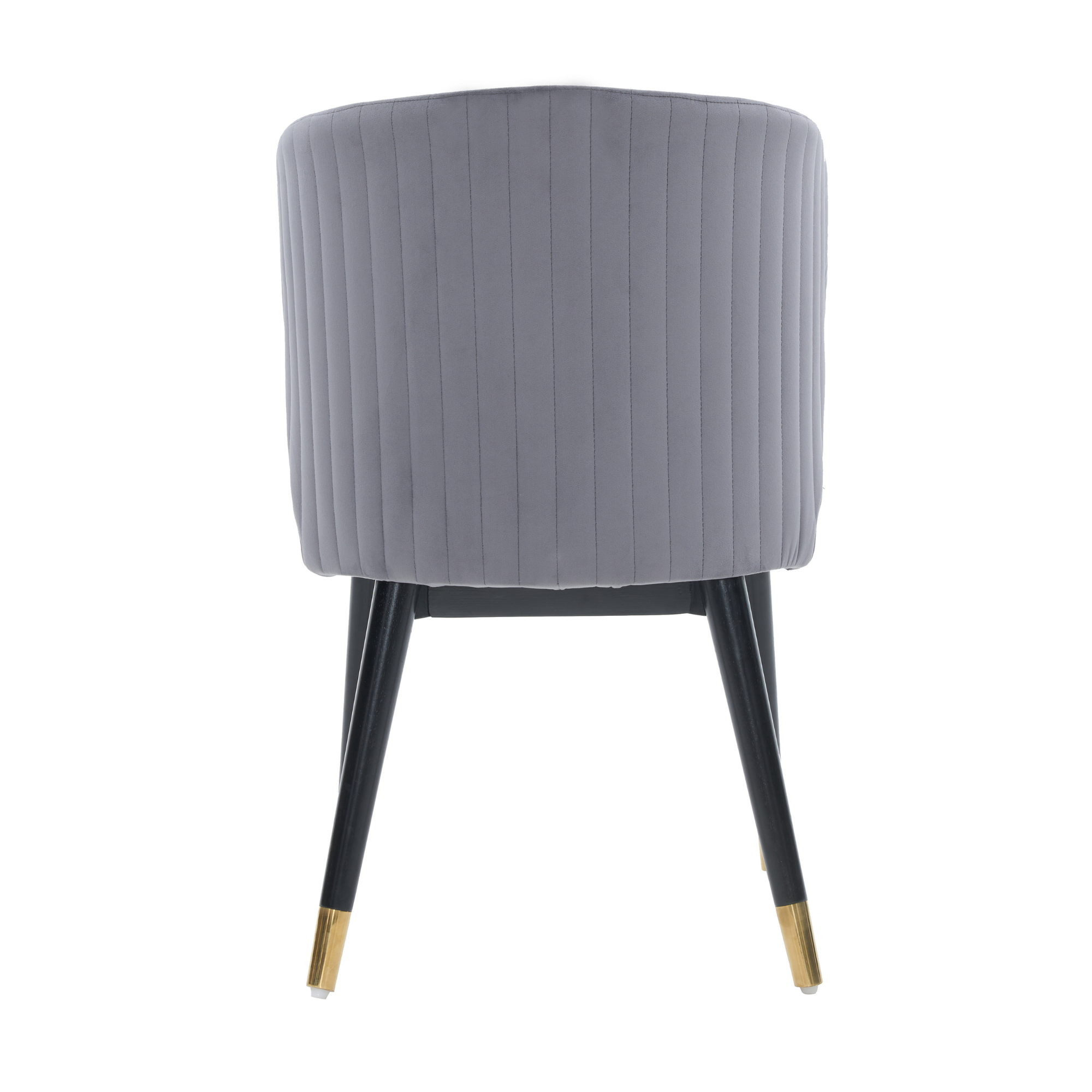 Modern Velvet Dining Chair with Tufted Back – Wooden Frame & Gold-Tipped Rubberwood Legs