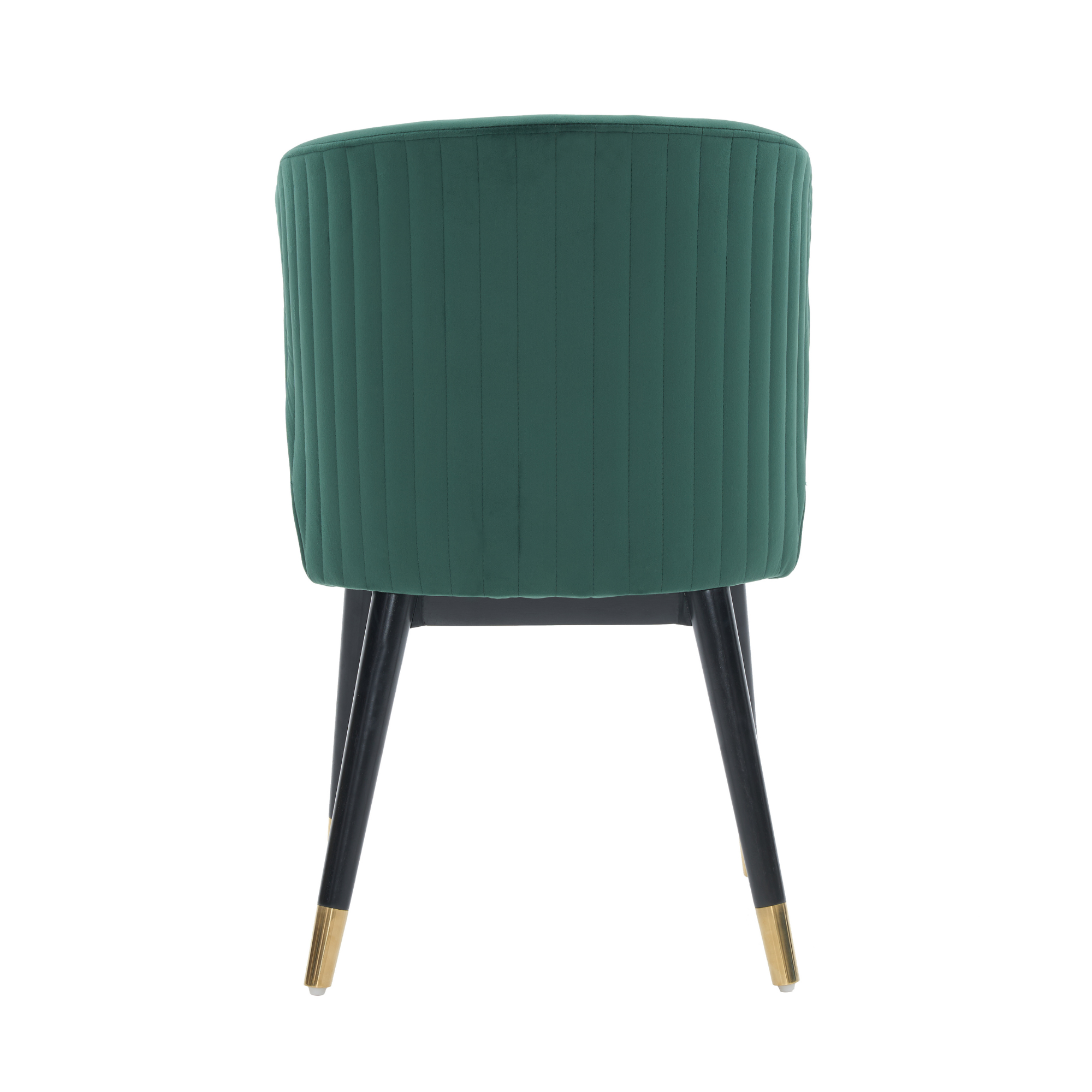 Modern Velvet Dining Chair with Tufted Back – Wooden Frame & Gold-Tipped Rubberwood Legs