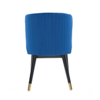 Modern Velvet Dining Chair with Tufted Back – Wooden Frame & Gold-Tipped Rubberwood Legs