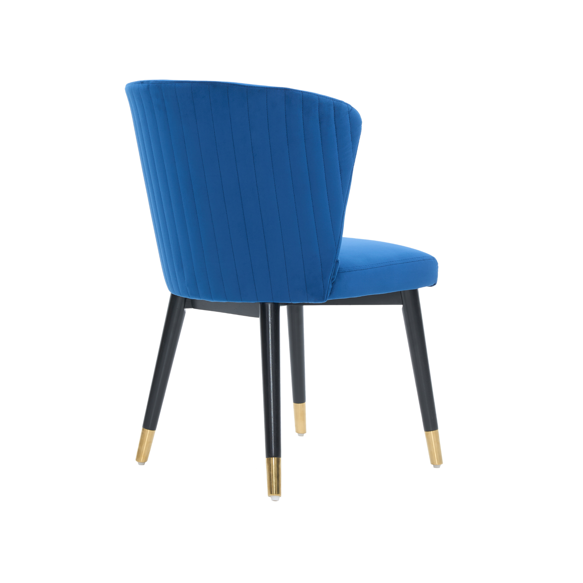 Modern Velvet Dining Chair with Tufted Back – Wooden Frame & Gold-Tipped Rubberwood Legs