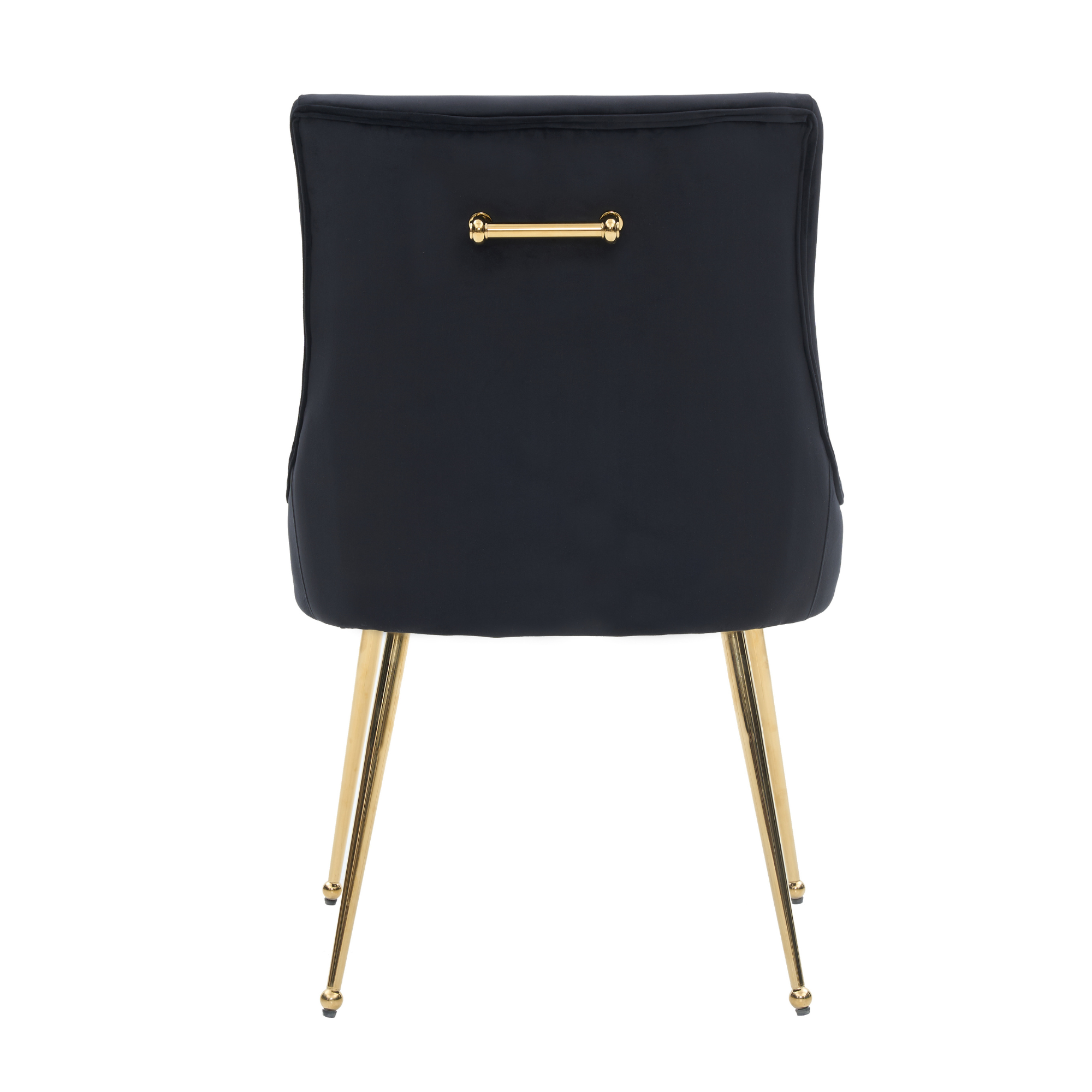 Velvet Dining Chair – Gold Legs, Ring Handle & Modern Accent