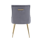 Velvet Dining Chair – Gold Legs, Ring Handle & Modern Accent