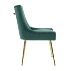 Velvet Dining Chair – Gold Legs, Ring Handle & Modern Accent