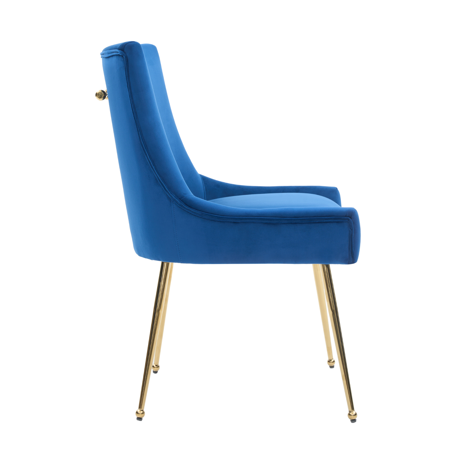 Velvet Dining Chair – Gold Legs, Ring Handle & Modern Accent
