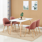 Halo Dining Set, a Table and Chairs Set of 4, White/Grey