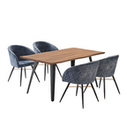Rocco LUX 5PCs Dining Set includes an Oak Dining Table and Set of 4 Dining Chairs