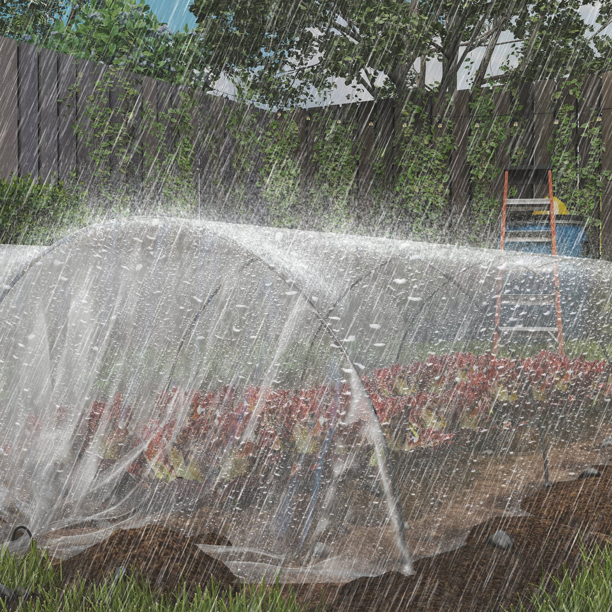 6 X 10m UV Resistant Waterproof Plastic Polytunnel Cover, Clear