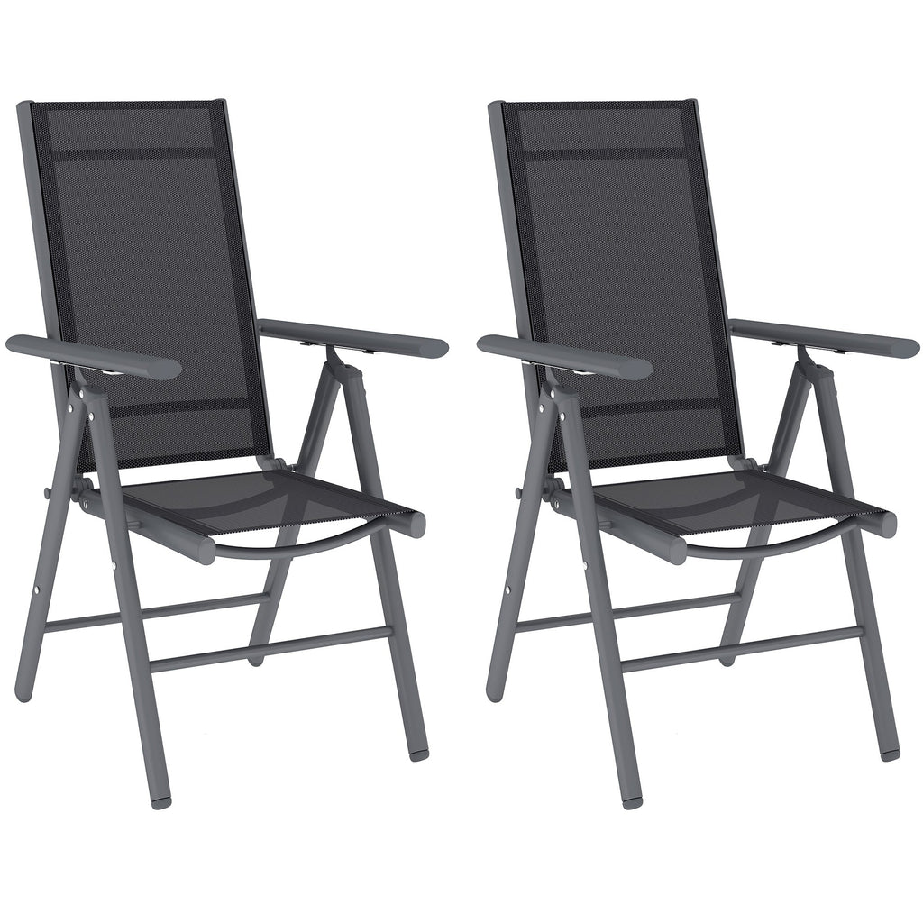 2PCS Folding Chair w/ Breathable Mesh Back and Seat Dark Grey