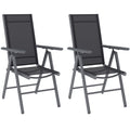 2PCS Folding Chair w/ Breathable Mesh Back and Seat Dark Grey