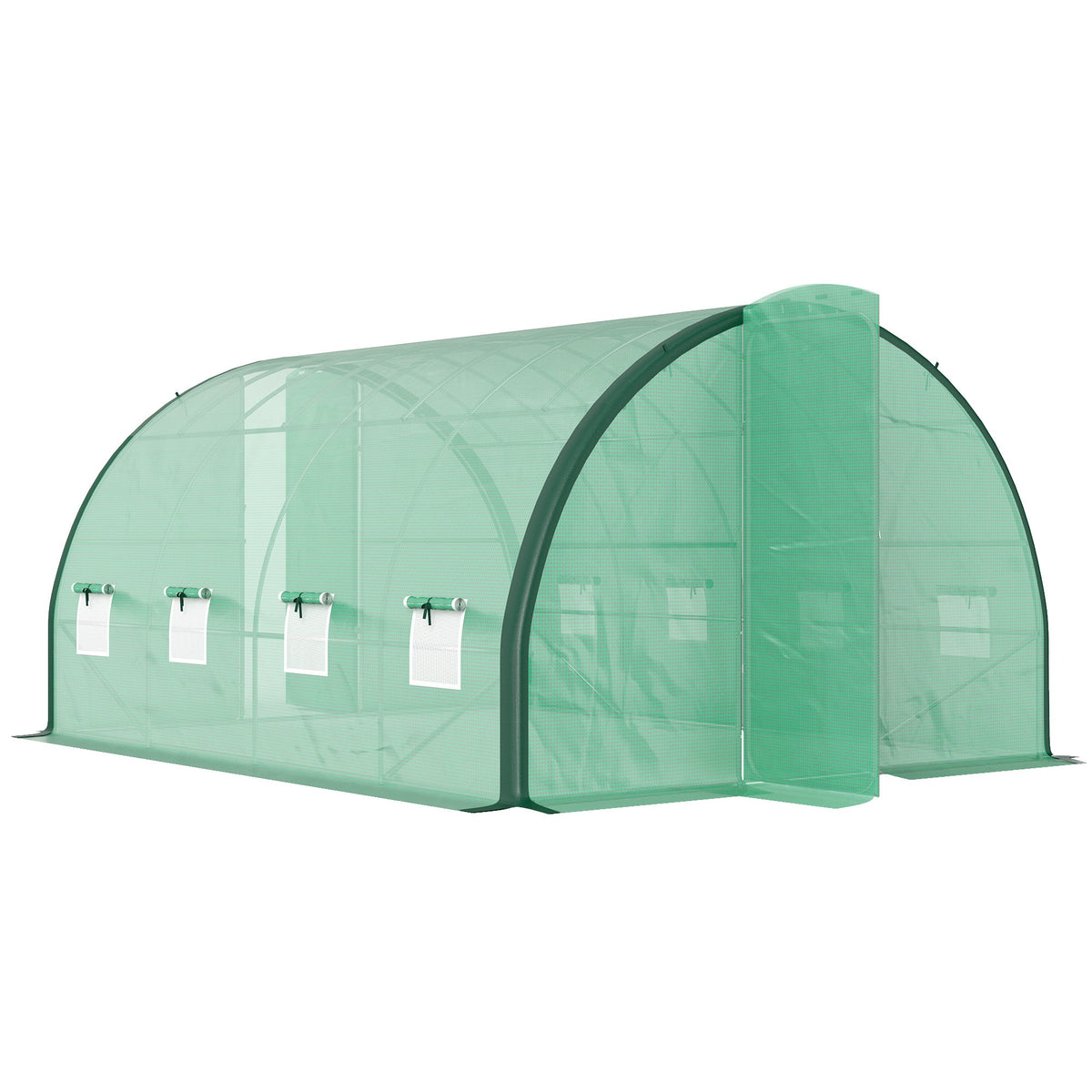 Tunnel Greenhouse Upgraded Structure, Hinged Doors, 4 x 3(m) 400L x 300W x 200Hcm