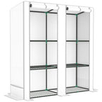 3 Tier Lean-to Mini Greenhouse with Green Hemmed Edging White
