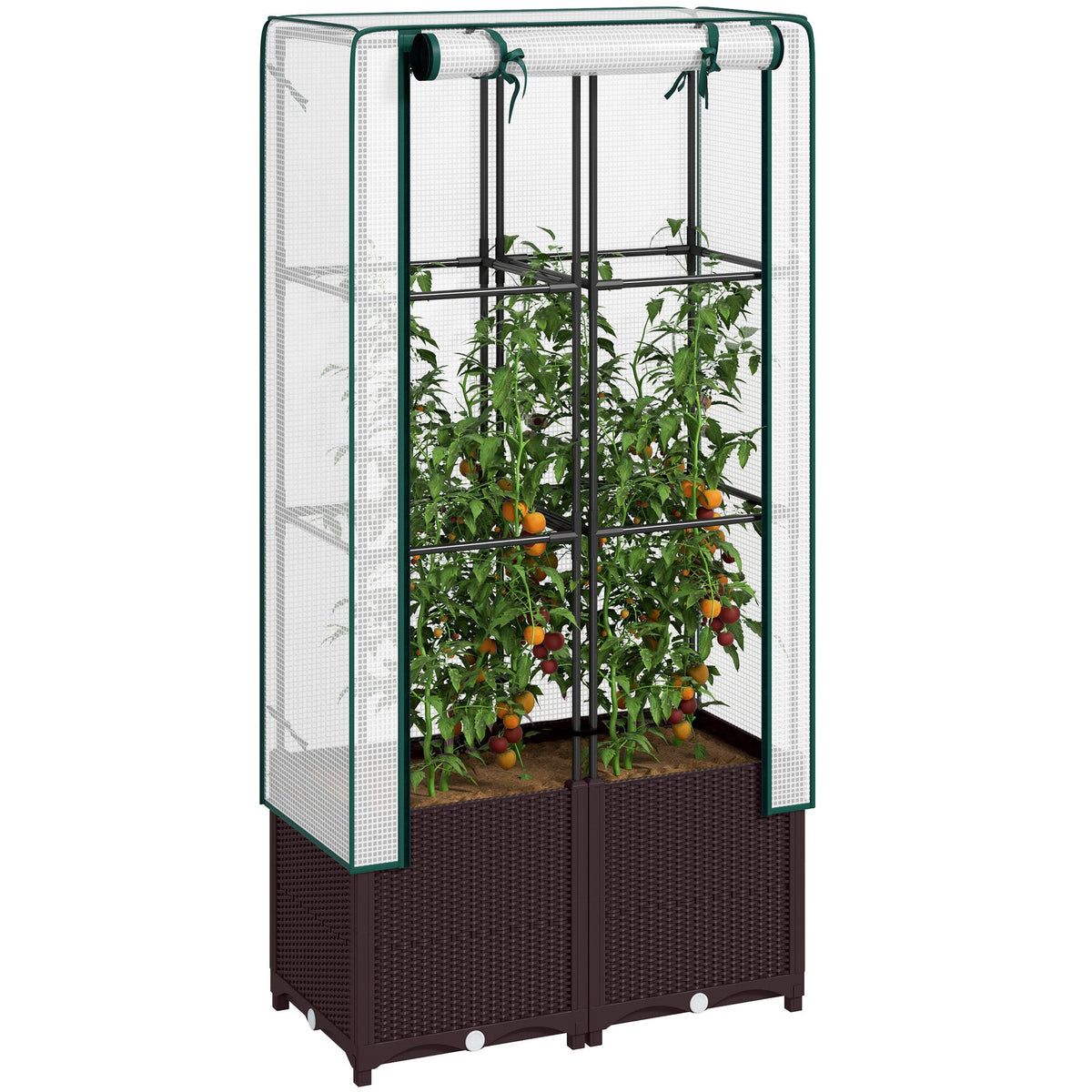 Plastic Vegetable Planter with Trellis, 80 x 40 x 140 cm 80W x 40D x 140H cm