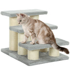 Cat Steps 3 Stairs Deluxe Pet Portable Easy Climb Assistance Lightweight Grey