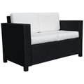 Rattan Wicker 2-seat Sofa Loveseat Padded Garden Furniture