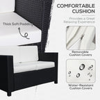 Rattan Wicker 2-seat Sofa Loveseat Padded Garden Furniture