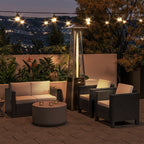 Rattan Wicker 2-seat Sofa Loveseat Padded Garden Furniture