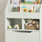 Kids Bookcase, Toy Box w/ Storage Drawer, Wheels for Bedroom