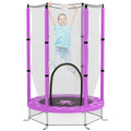 4.6FT Kids Trampoline with Safety Enclosure Net Purple