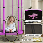 4.6FT Kids Trampoline with Safety Enclosure Net