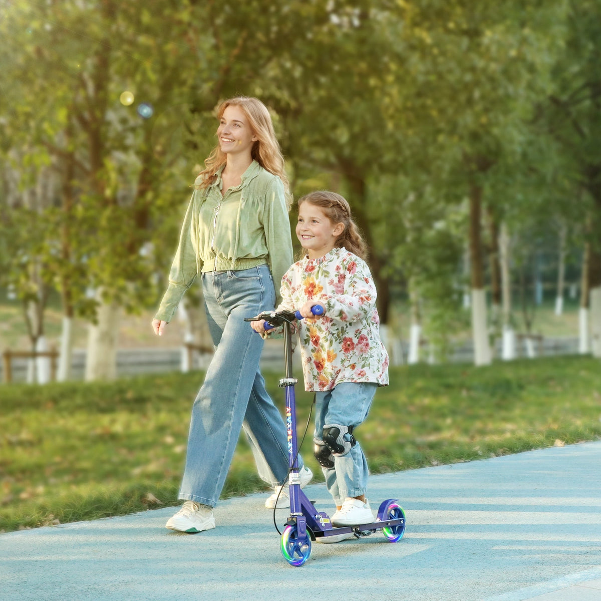 Scooter for Kids, Folding Kick Scooter w/ Adjustable Handle
