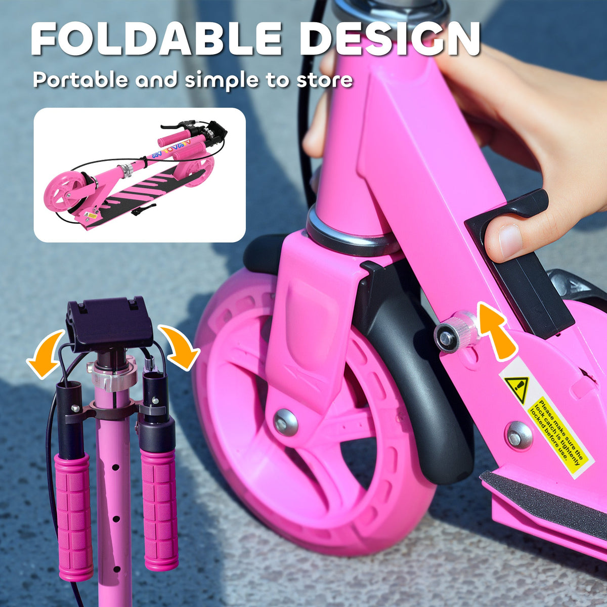 Scooter for Kids, Folding Kick Scooter w/ Adjustable Handle