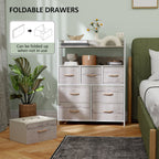 Bedroom Chest of Drawers 7 Drawer Dresser w/ Shelves