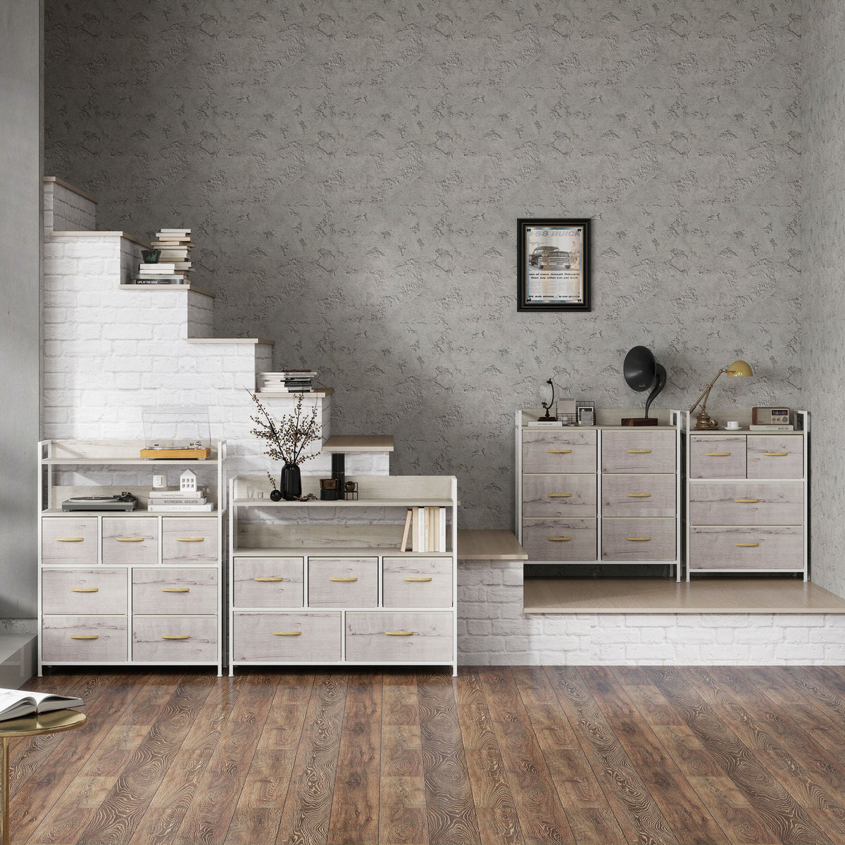Bedroom Chest of Drawers 7 Drawer Dresser w/ Shelves
