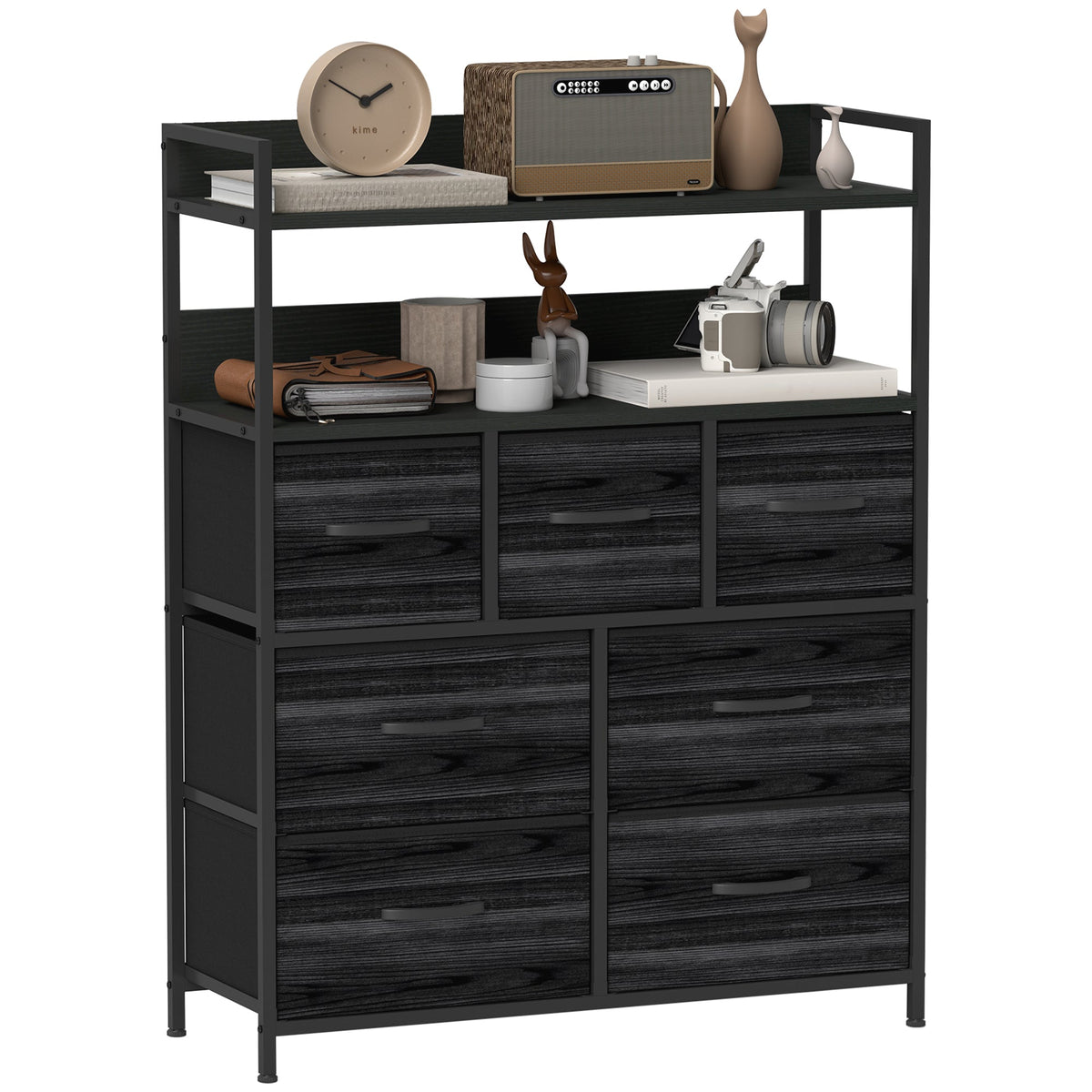Bedroom Chest of Drawers 7 Drawer Dresser w/ Shelves