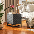 Bedside Table Set of 2, Nightstand with 2 Drawers, Steel Legs