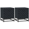 Bedside Table Set of 2, Nightstand with 2 Drawers, Steel Legs