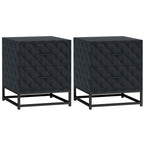 Bedside Table Set of 2, Nightstand with 2 Drawers, Steel Legs