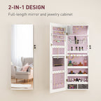 Door Hanging or Wall Mounted Jewellery Cabinet w/ Mirror Black Lining