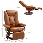 PU Leather Reclining Armchair with Footrest for Living Room