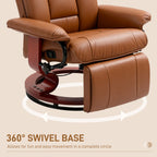 PU Leather Reclining Armchair with Footrest for Living Room