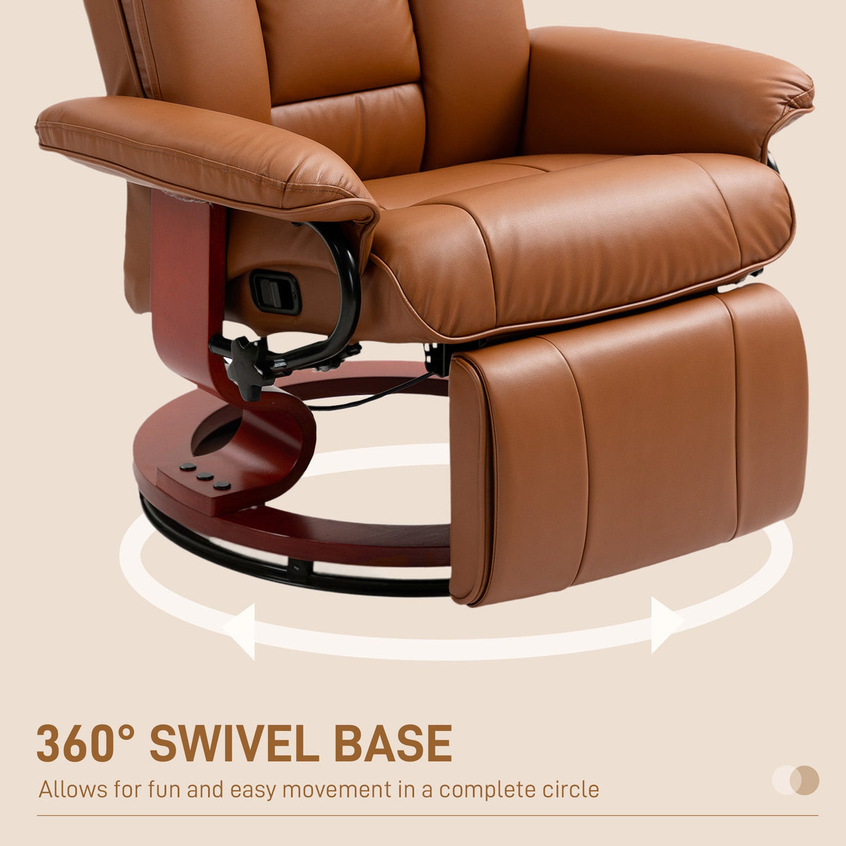 PU Leather Reclining Armchair with Footrest for Living Room