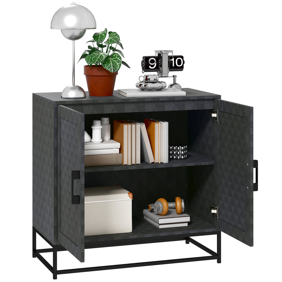 Modern Storage Cupboard with Adjustable Shelf and 2 Doors