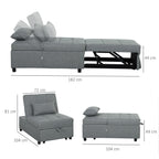 4-in-1 Pull Out Sleeper Chair Bed with Pockets