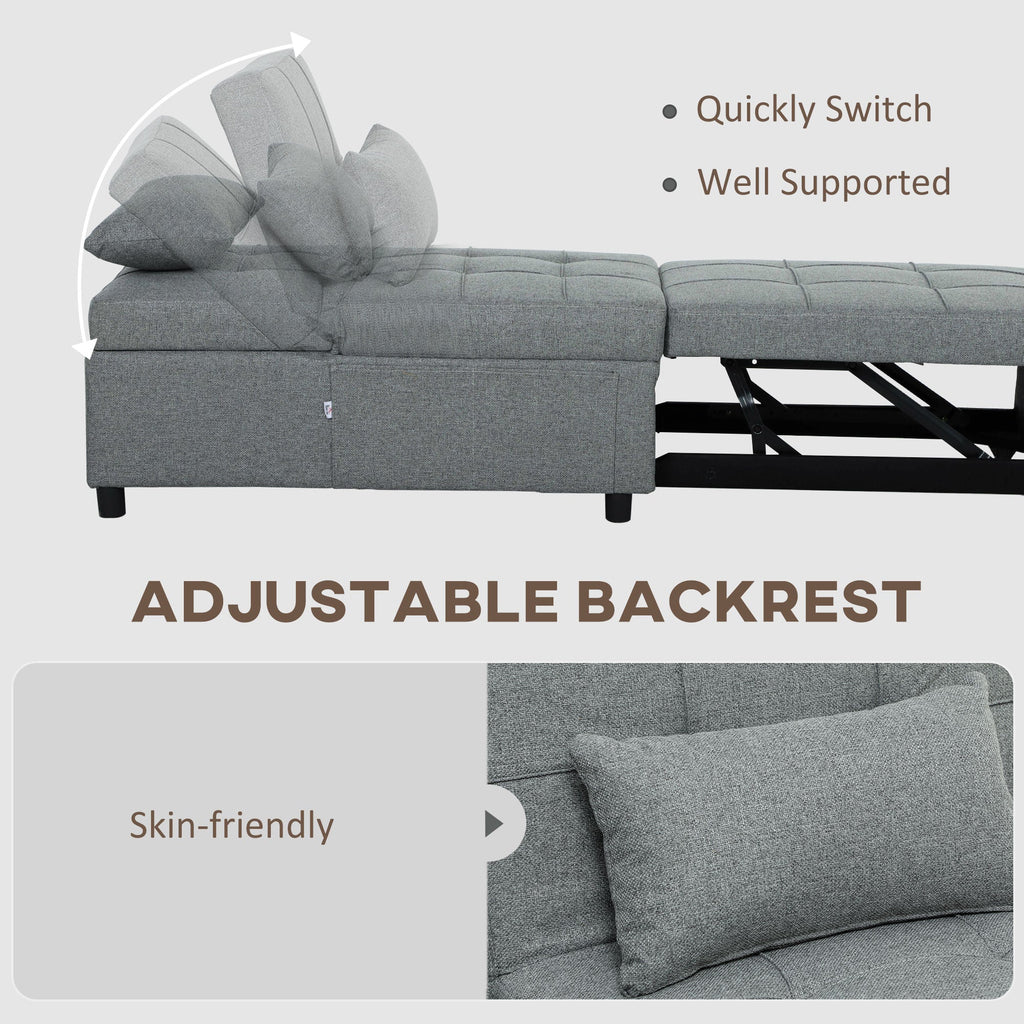 4-in-1 Pull Out Sleeper Chair Bed with Pockets