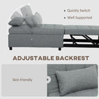 4-in-1 Pull Out Sleeper Chair Bed with Pockets