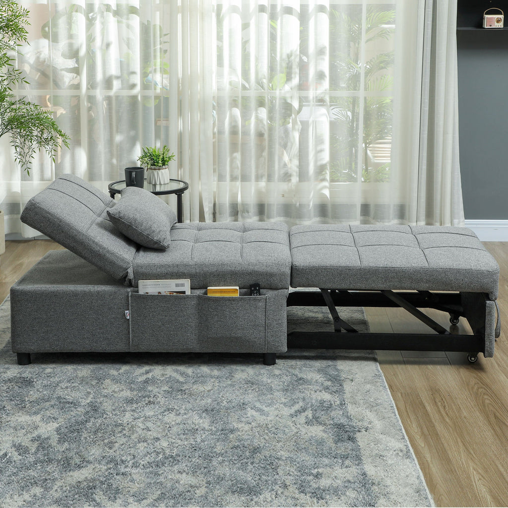 4-in-1 Pull Out Sleeper Chair Bed with Pockets
