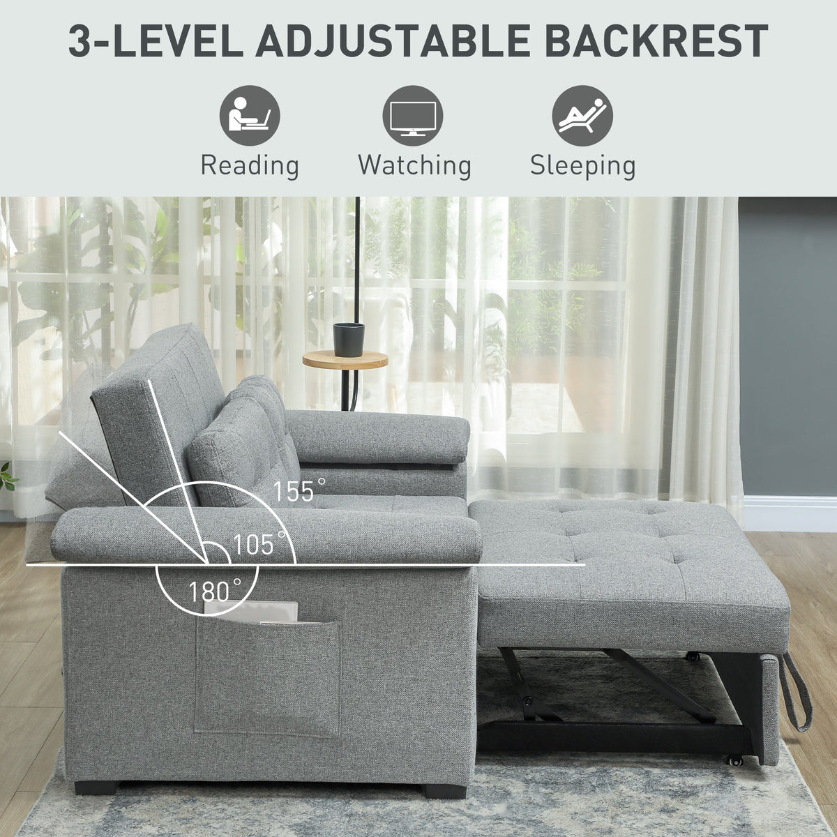Click Clack Sofa Bed 2 Seater Sofa Bed for Living Room