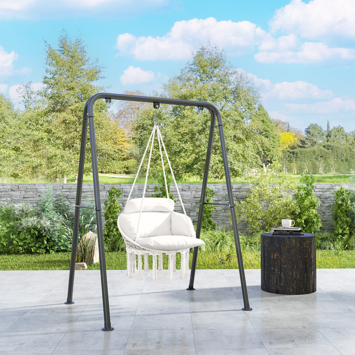 Hammock Chair, Boho Hanging Swing Chair with Cushion
