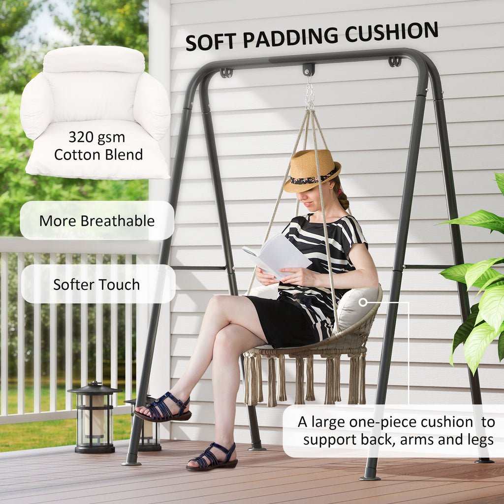 Hammock Chair, Boho Hanging Swing Chair with Cushion