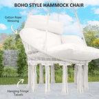 Hammock Chair, Boho Hanging Swing Chair with Cushion