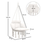Hammock Chair, Boho Hanging Swing Chair with Cushion