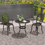 3PCs Bistro Set, Aluminium Garden Table and Chairs