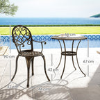 3PCs Bistro Set, Aluminium Garden Table and Chairs