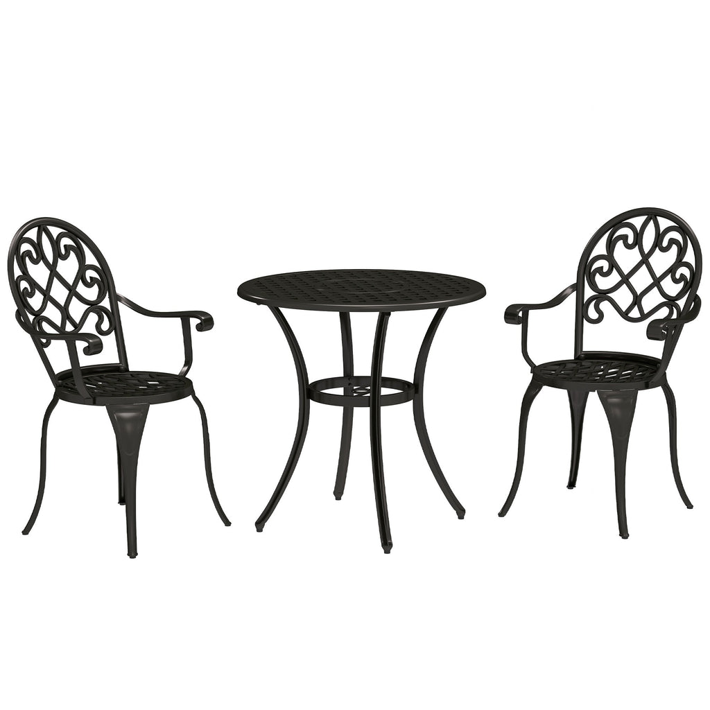 3PCs Bistro Set, Aluminium Garden Table and Chairs