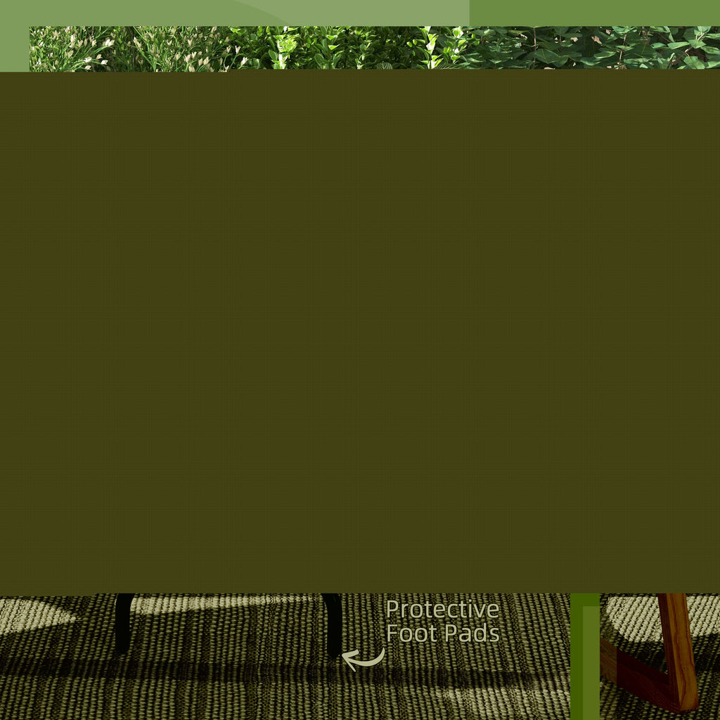 Round Garden Table Outdoor Side Table with Steel Frame
